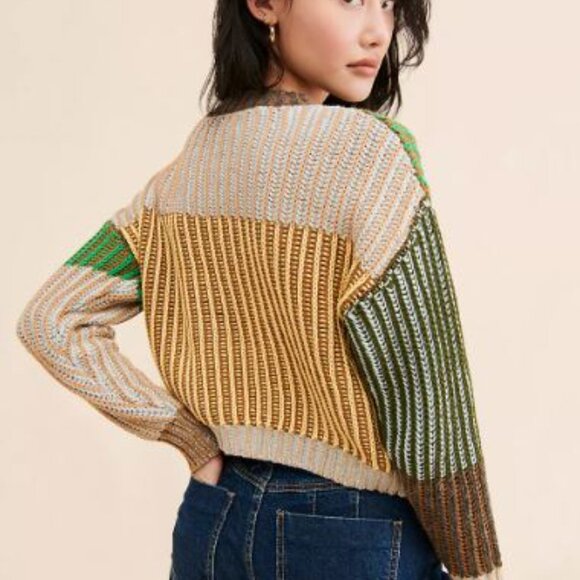 Moon River Colorblock Rib Pullover - Picture 2 of 4